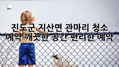 진도군 지산면 관마리 청소 예약: 깨끗한 공간, 편리한 예약
